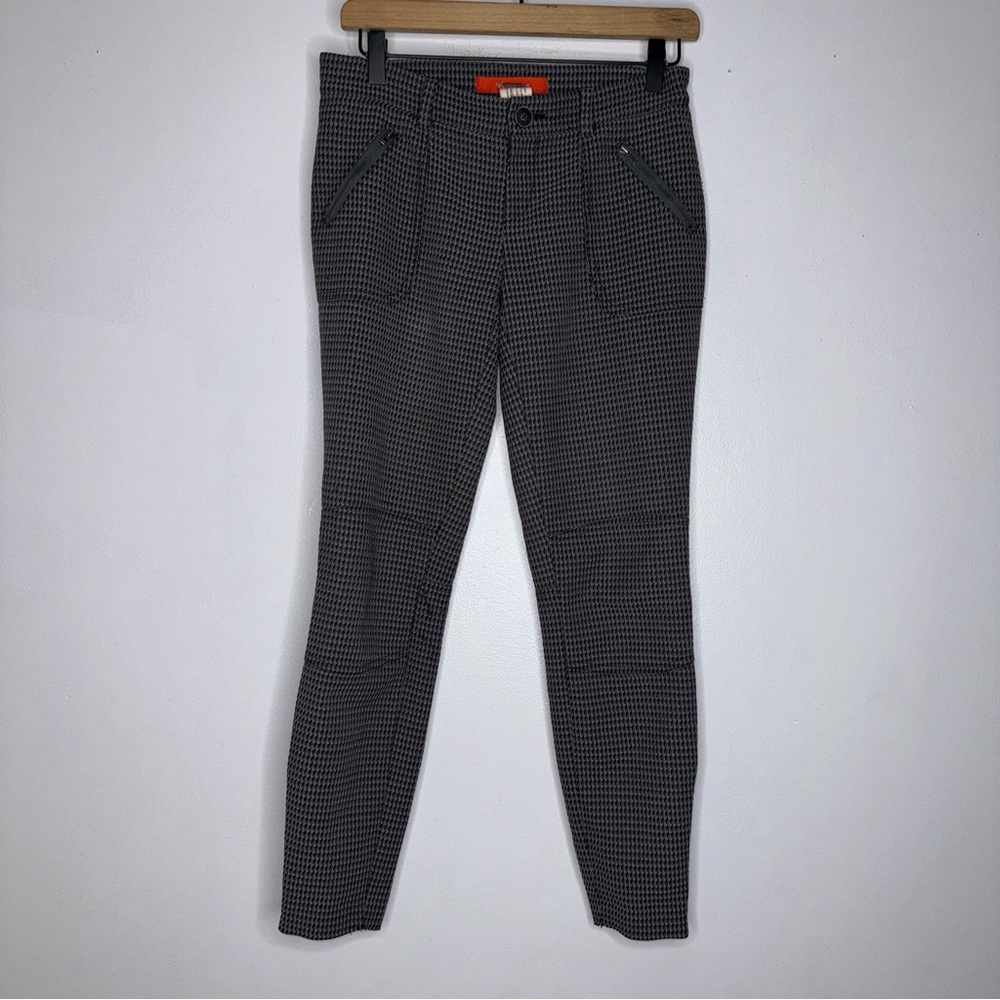Cartonnier Anthropologie Gray Houndstooth Print Pants size 0‎ CP3